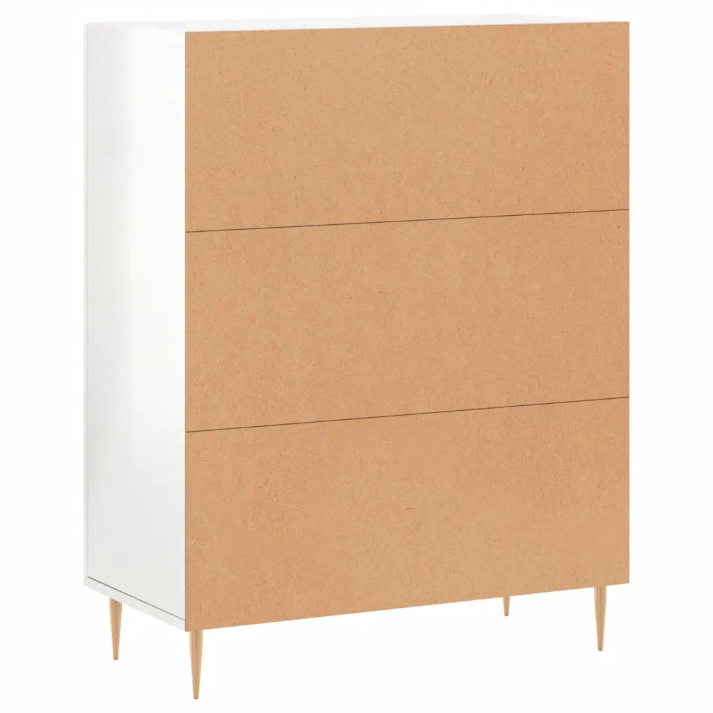 Credenza-Buffet-Armadio da cucina 69,5x34x90 cm in Legno Multistrato Bianco Lucido 667669