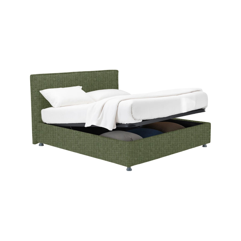 Gosport, Letto Piazza e Mezza Sfoderabile Made in Italy, Verde