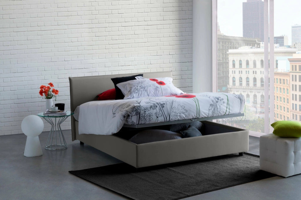 Letto Matrimoniale Ashlee, Letto Matrimoniale Sfoderabile Made in Italy, Grigio