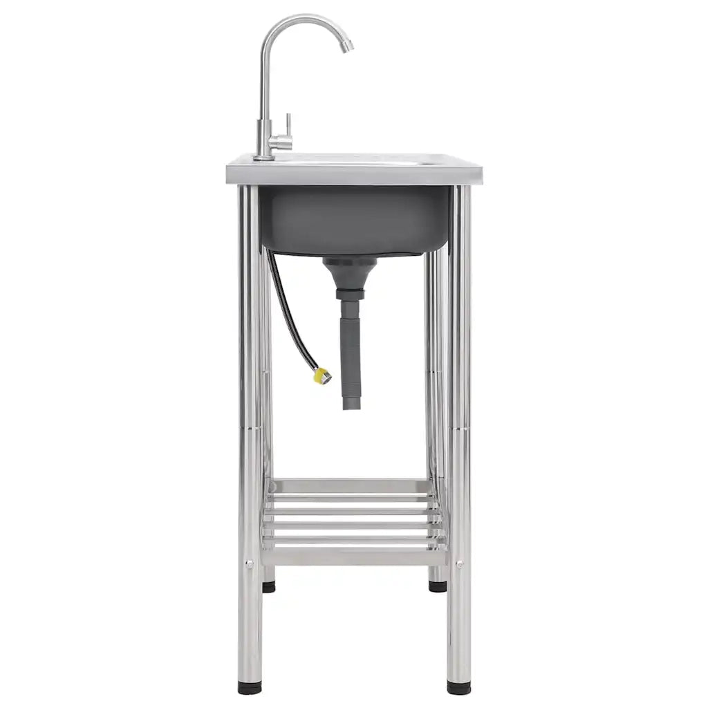 Lavello da Campeggio Vasca Singola con Rubinetto Acciaio Inox 151213