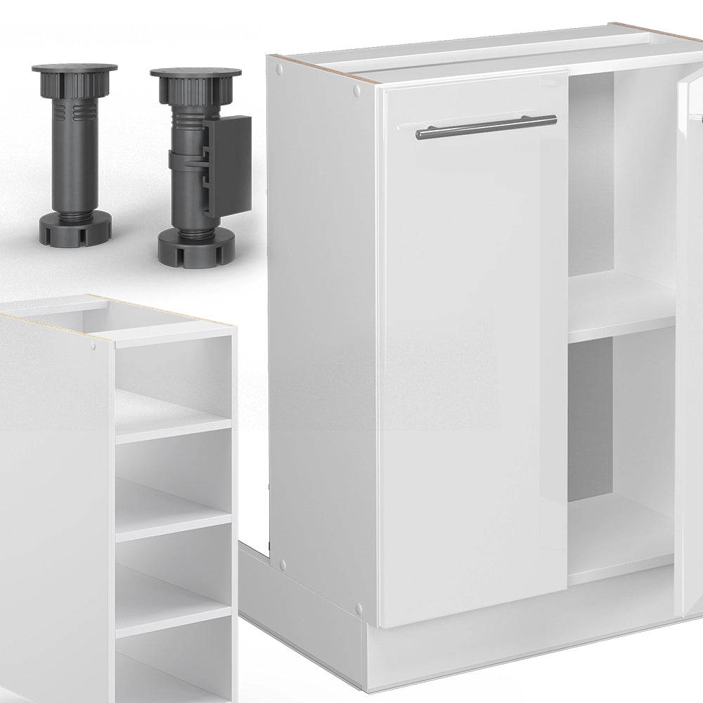 Isola cucina Fame-Line Bianco lucido/Bianco 90 cm senza piano di lavoro Vicco