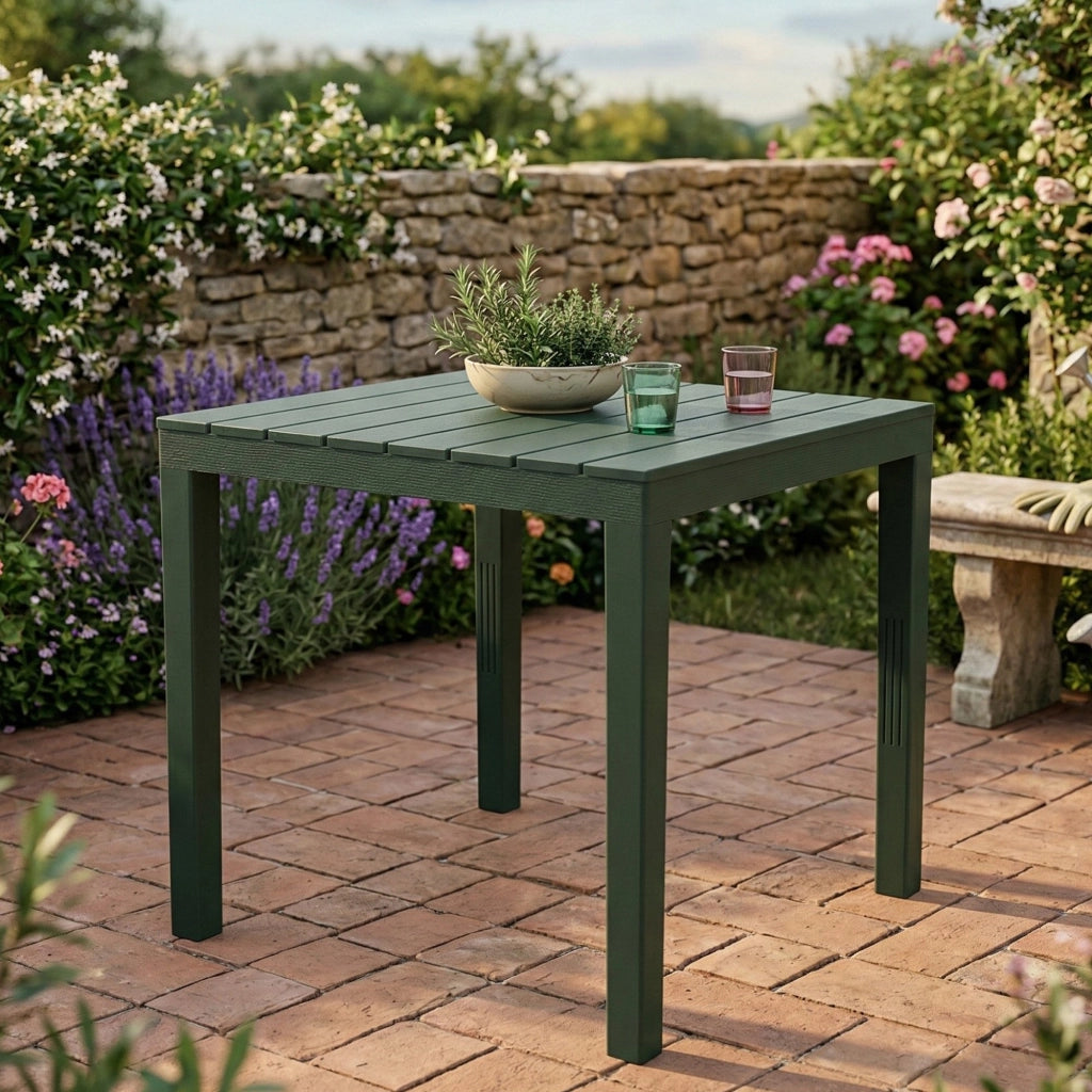 Vo, Tavolo da Esterno 4 Posti Made in Italy, 78x78x72h cm Nero Antracite