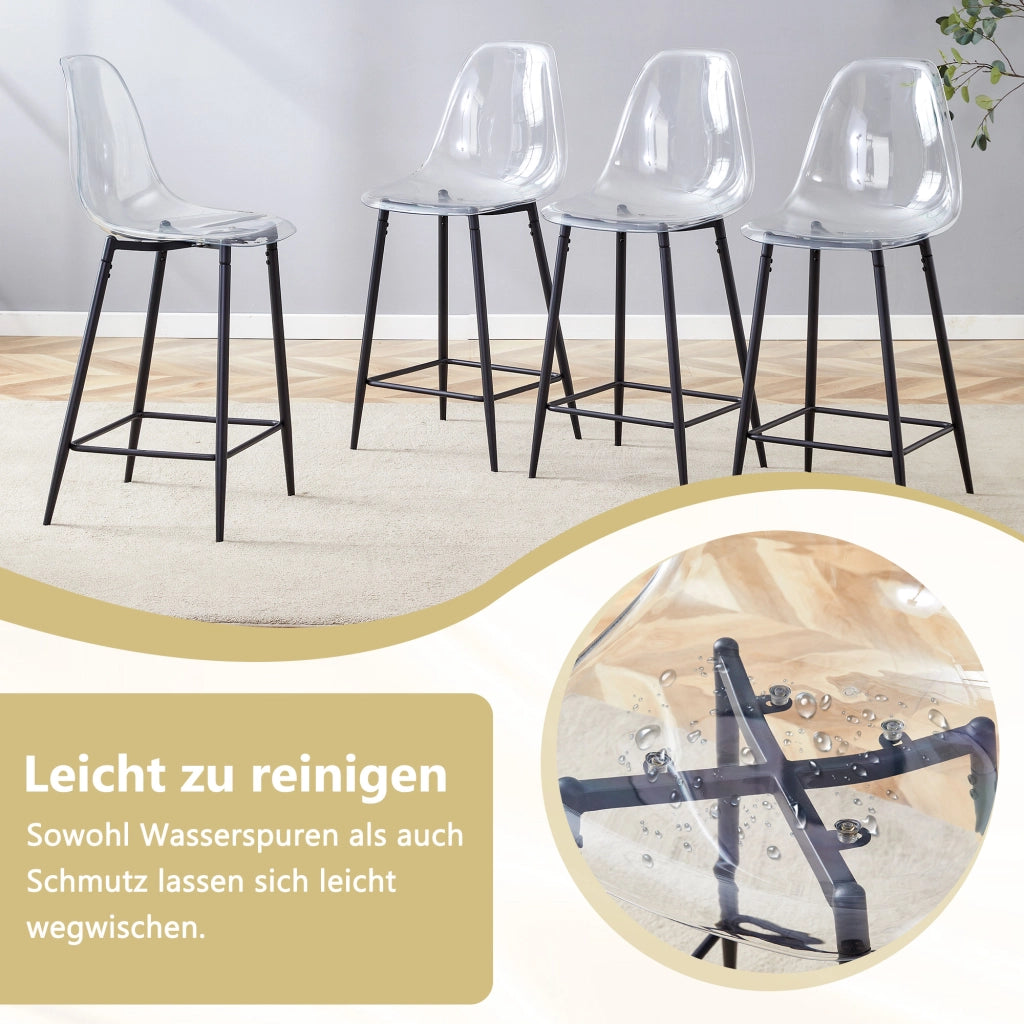 SGABELLO DA BAR Design moderno 68,5x48x47 cm nero plastica e metallo