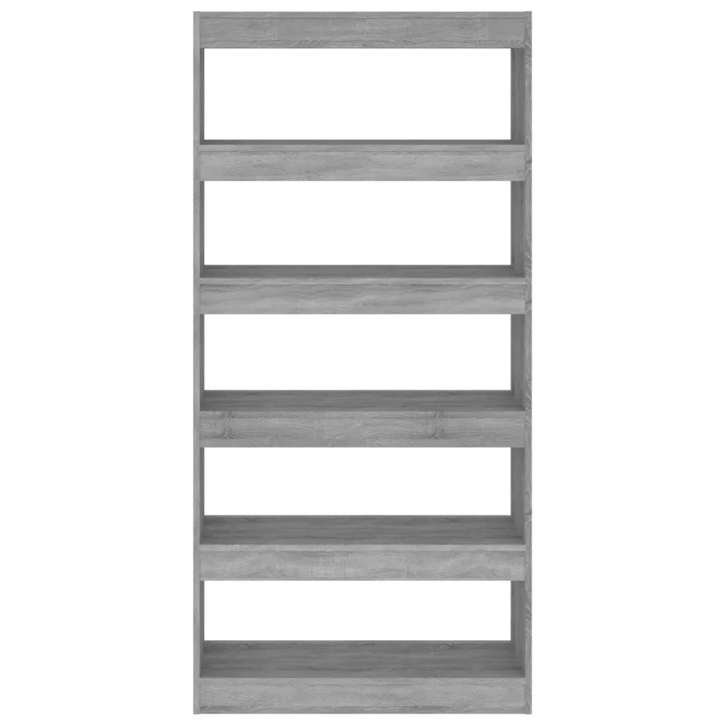 Libreria Divisorio-Scaffale per Libri-Mobile di Stoccaggio Grigio Sonoma 80x30x166 cm in Truciolato
