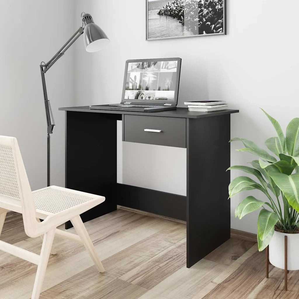 Scrivania Nera 100x50x76 cm in Legno Multistrato 800550