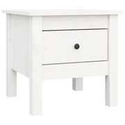 Tavolino | Tavolo laterale Bianco 40x40x39 cm Legno Massello di Pino