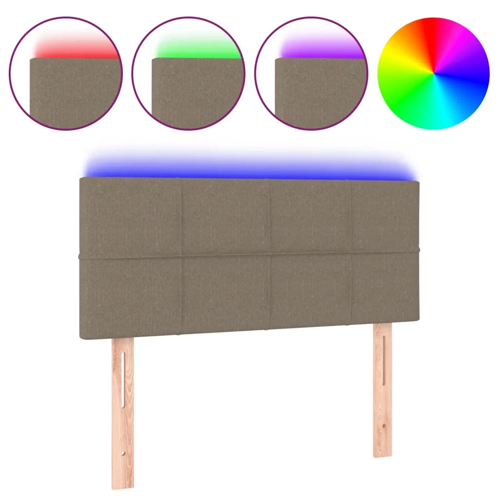 Testiera a LED-Testata con LED Tortora 90x5x78/88 cm in Tessuto 198609