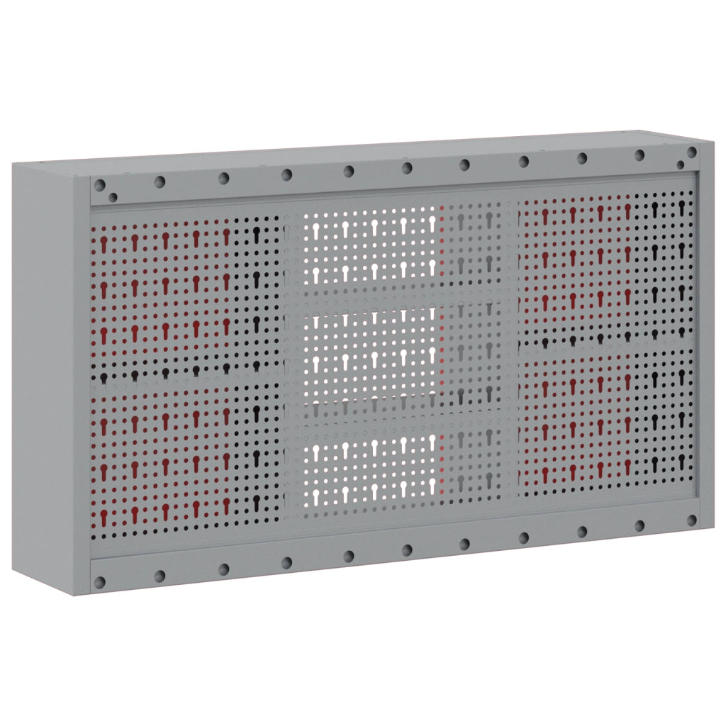Armadio da Utensili a Muro con Pannello Perforato Rosso 100x20x55 cm in Acciaio