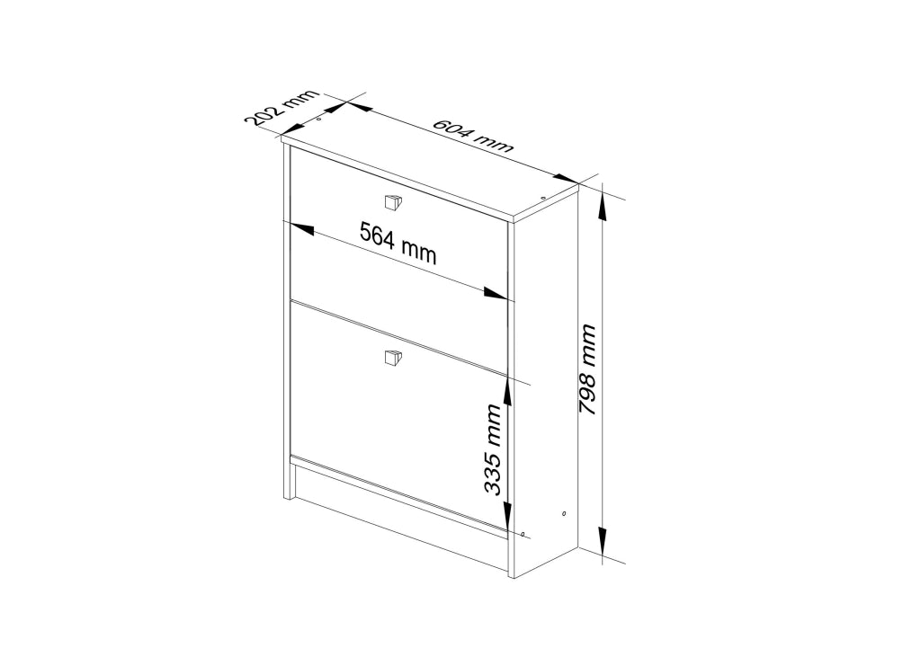 Scarpiera AKORD Bianco 60 cm 2 ante 60x20x80 cm