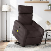 Poltrona Alzapersona Massaggi Reclinabile Marrone Scuro Tessutocod mxl 133067