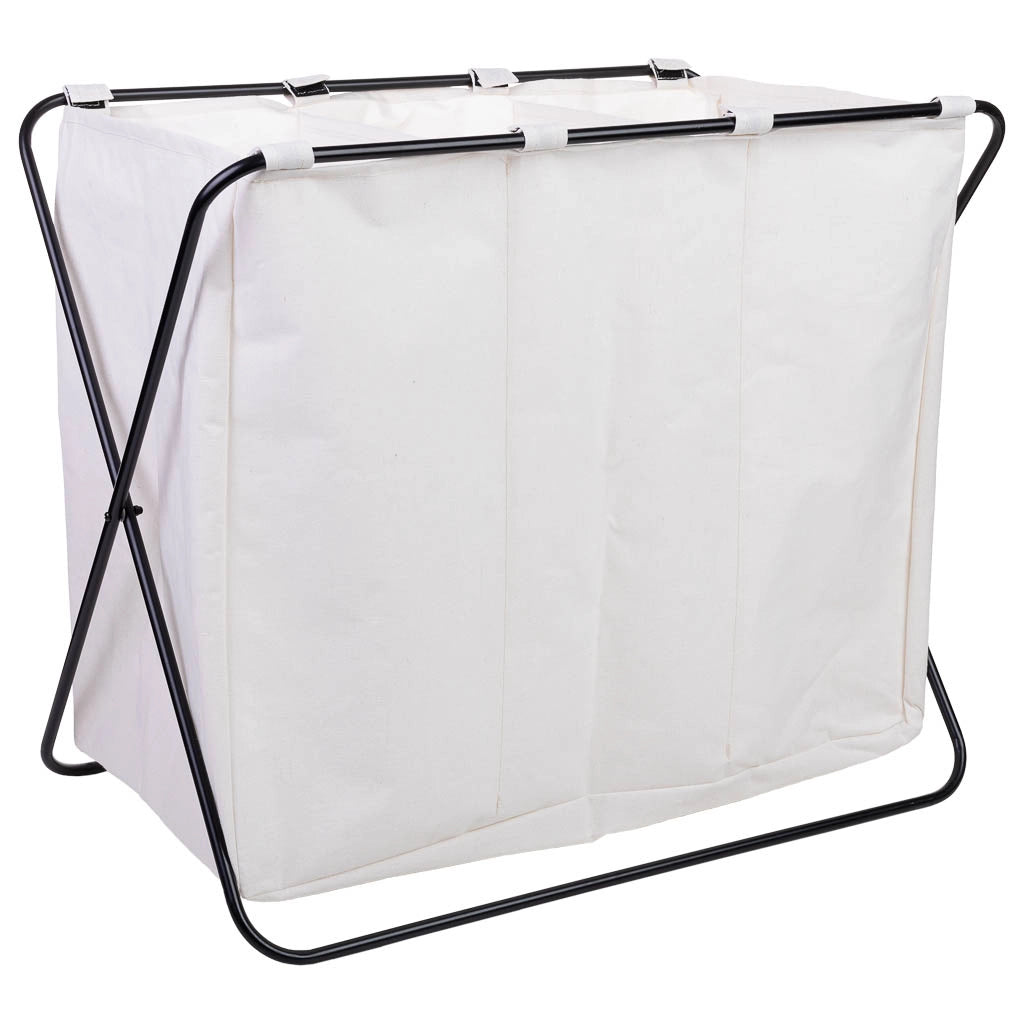 Cesto per la biancheria in metallo e tessuto 65.5x40x56h cm