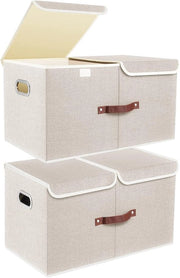 Cassa di Stoccaggio Grande con Cassetti e Coperture - Ripiegabile e Lavabile (Set da 2) - 55x33x30 cm