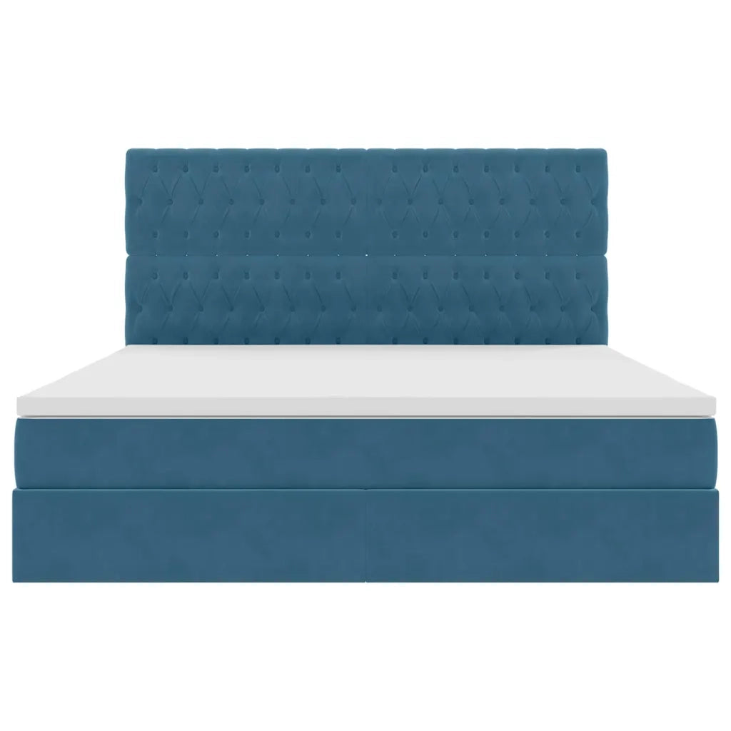 Letto con contenitore e materasso Blu Scuro 180 x 200 cm 3372109