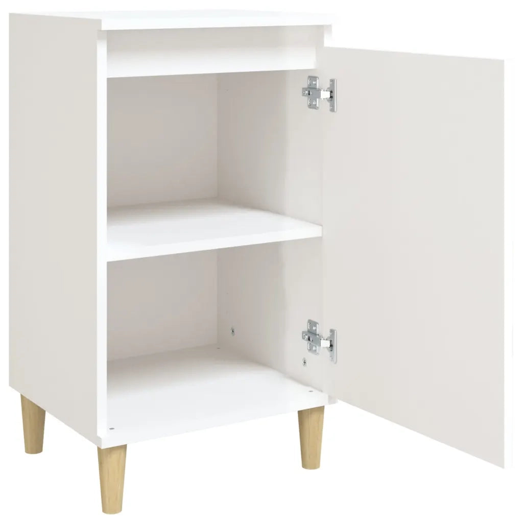 Comodini 2 pz-Set di 2 Tavolino da notte Bianco Lucido 40x35x70 cm in Legno Multistrato
