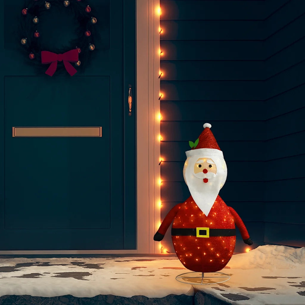 Figura Decorativa Babbo Natale con LED Tessuto Lusso 90 cm 328498