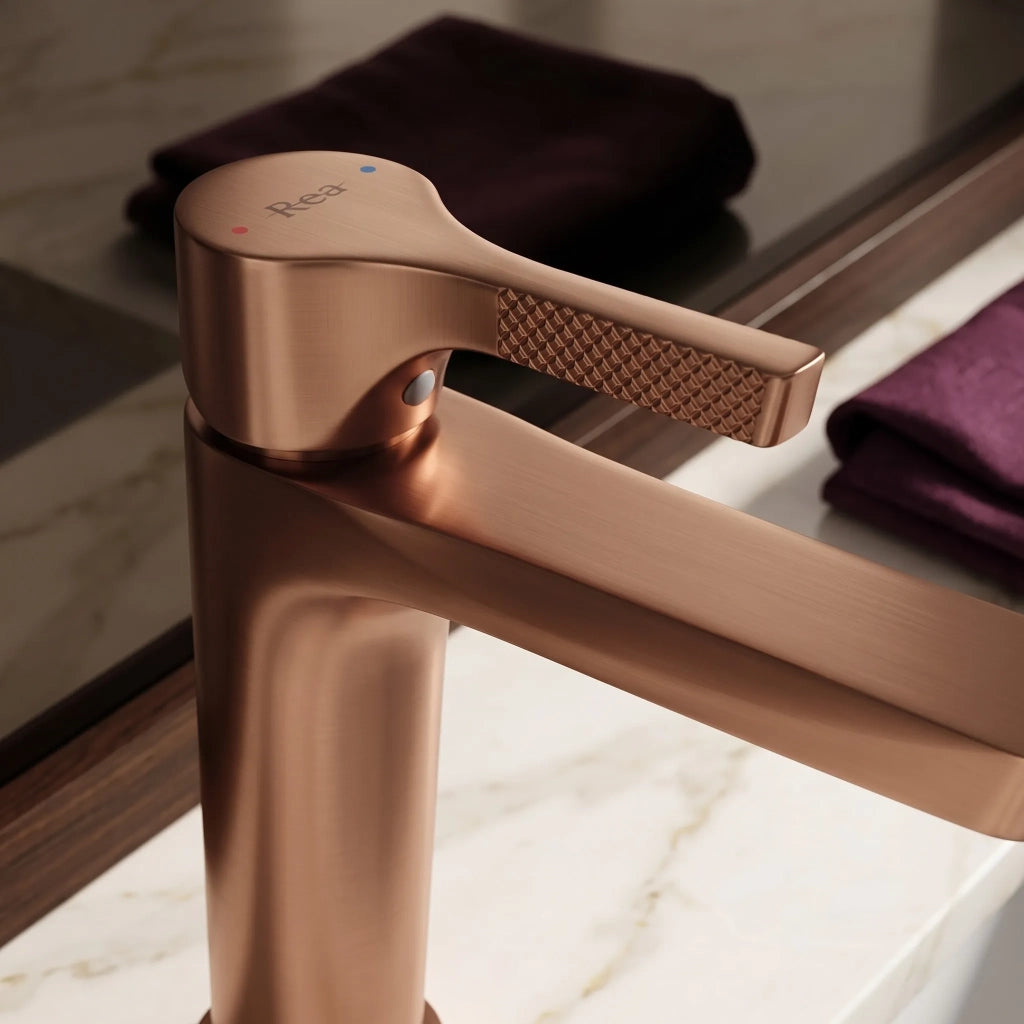 Rubinetto Da Lavabo Premium Rea Maxim Brush Copper Low
