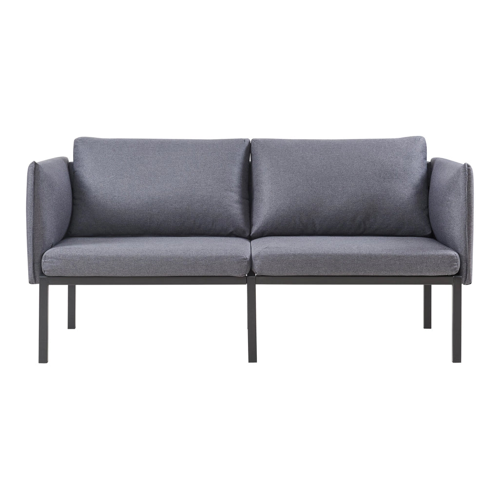 Divano/poltrona a 2 posti 69 x 158 x 63 cm grigio scuro 03_0009133