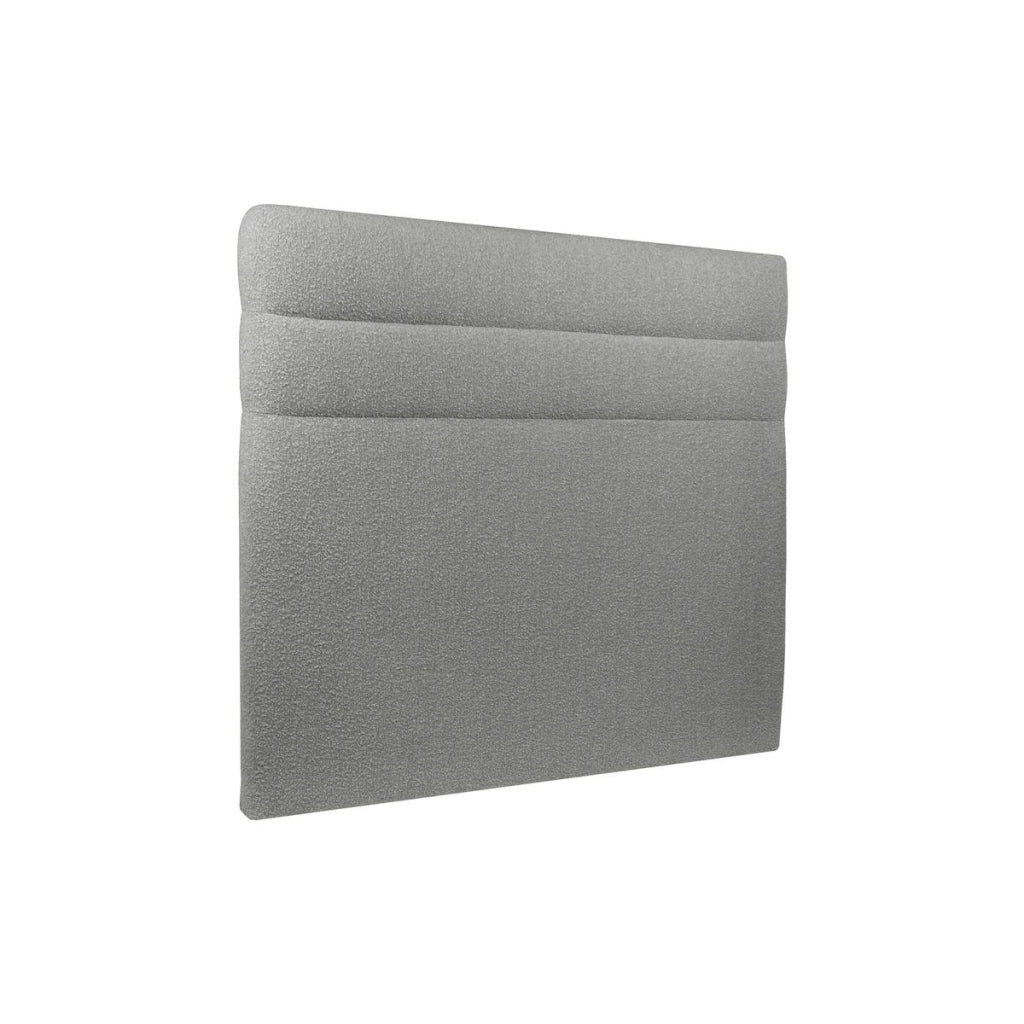 Testiera in tessuto bouclé grigio con linee L180 cm