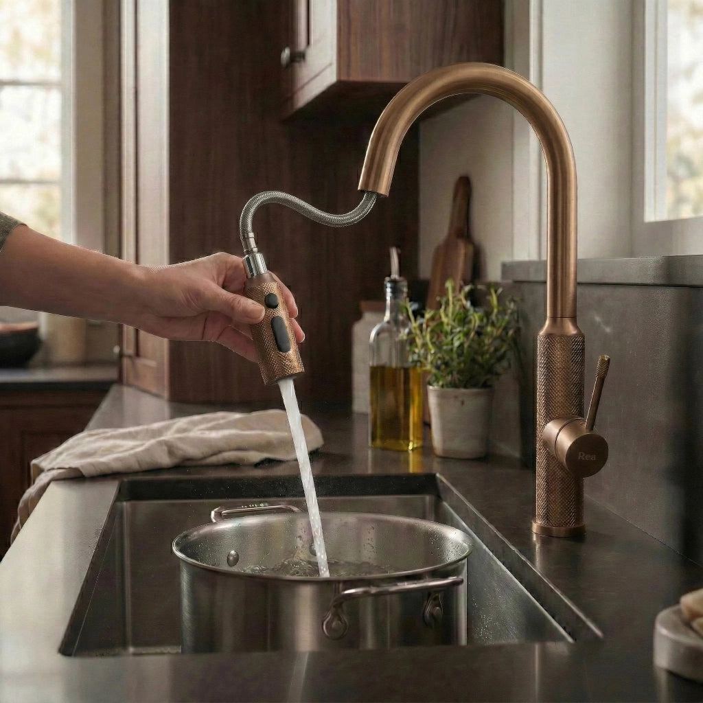 Rubinetto Da Cucina Rea Master Brush Copper
