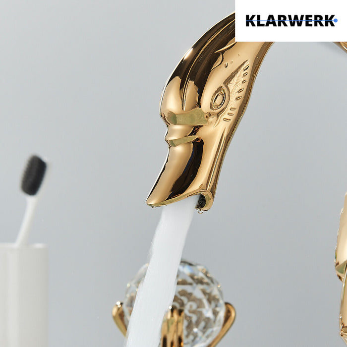 ADRIAN | Rubinetto da bagno a 3 fori grande cigno oro |per vasca dal design lussuoso per catering alberghiero miscelatore per lavabo a 2 maniglie