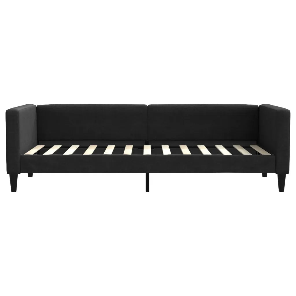Divano letto | Sof¨¤ letto | Letto singolo Estraibile con Cassetti Nero 80x200 cm in Tessuto