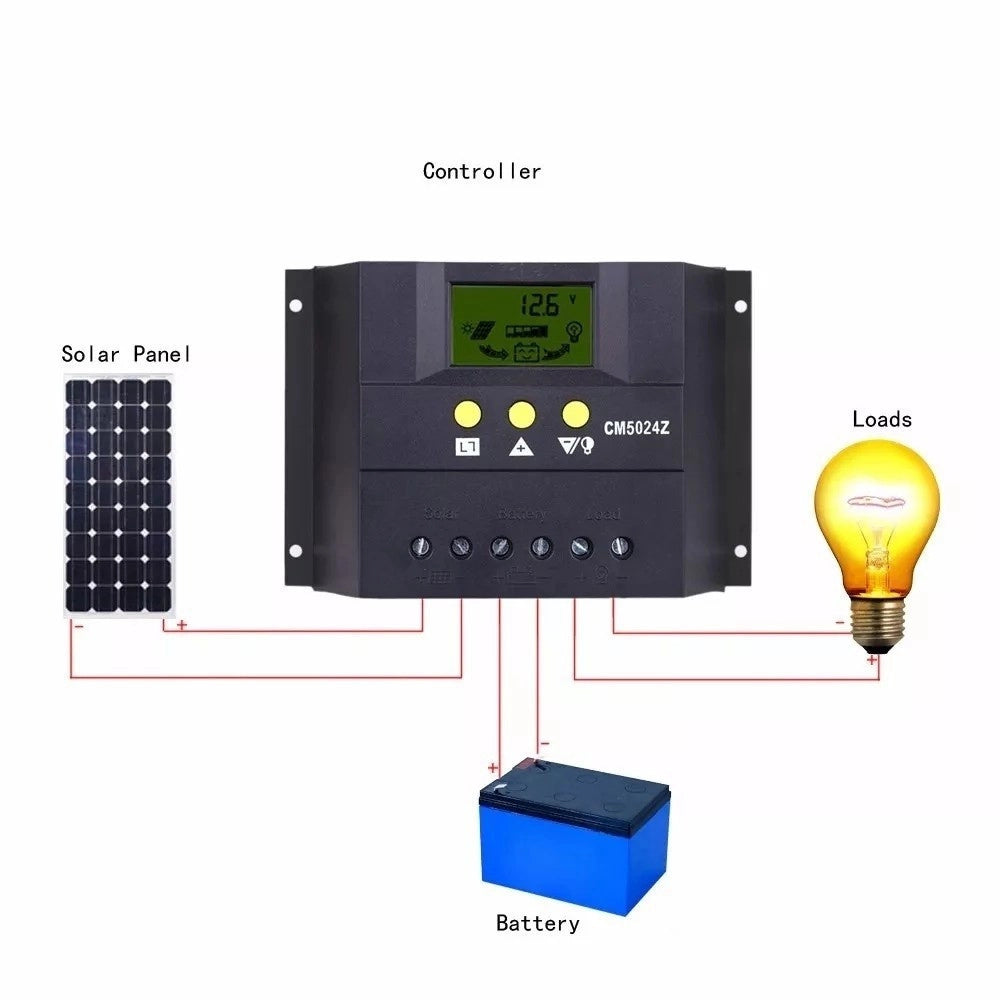 Trade Shop - Regolatore Di Carica Solare Fotovoltaico 50a Led 12v /24v Per Pannello Solare -