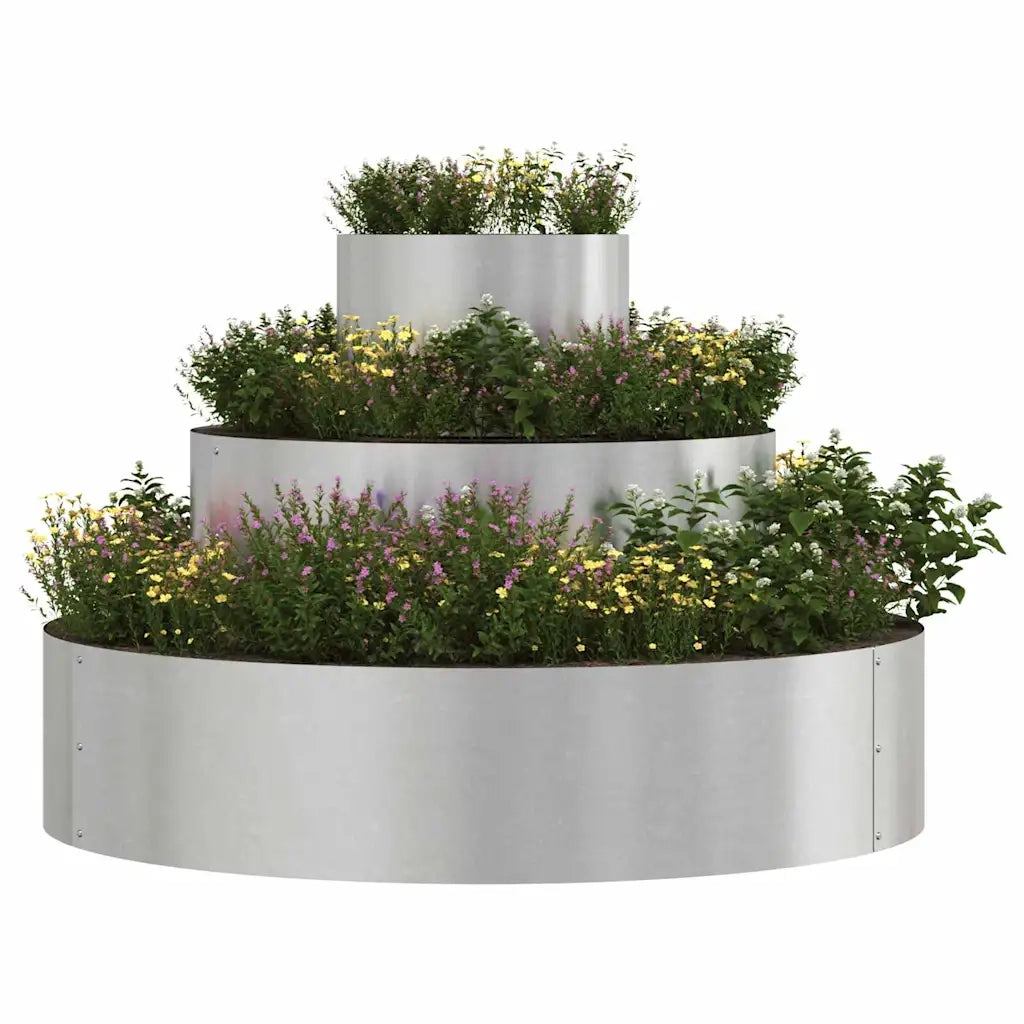 Fioriere | Cassetta per fiori | Vaso da giardino Argento 90 x 90 x 20 cm Acciaio inossidabile