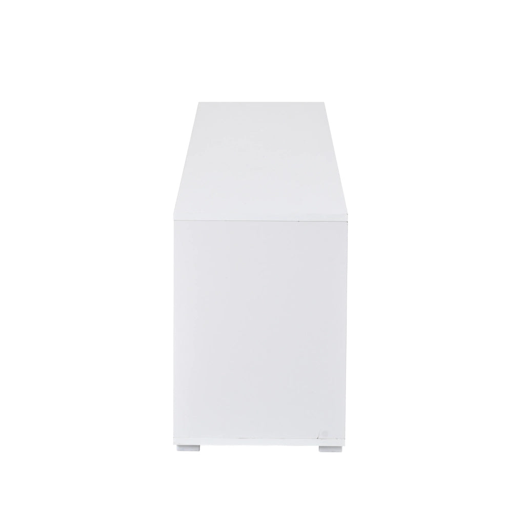 Mobile porta TV con LED e finitura lucida in pannello truciolare bianco 150 × 35 × 50 cm