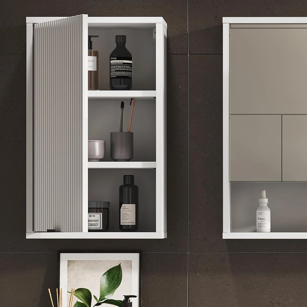 Bagno Eliza, Bianco, 40 x 65 cm con una porta, adatto per l'installazione a parete per riporre accessori da bagno