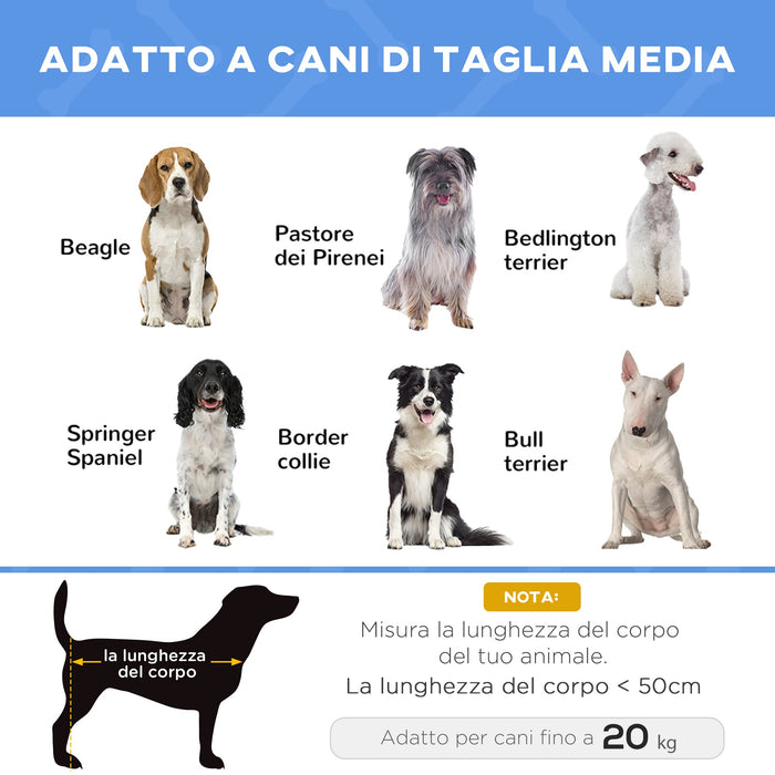 Brandina Lettino per Cani 76x61x18 cm Rialzato Pieghevole per Interno ed Esterno in Metallo e Tessuto Oxford Blu