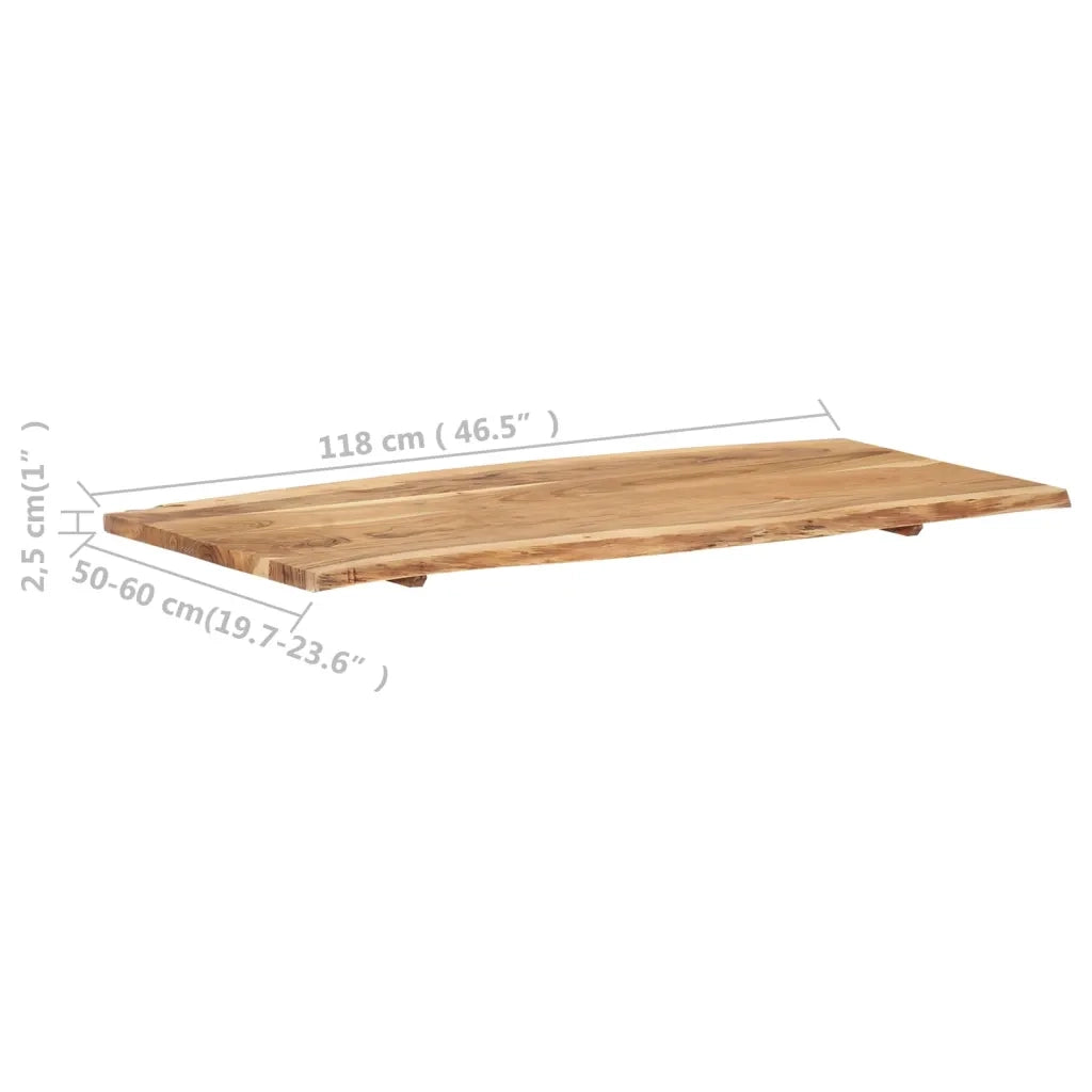 Piano del Tavolo in Legno Massello di Acacia 118x(50-60)x2,5 cm 286333