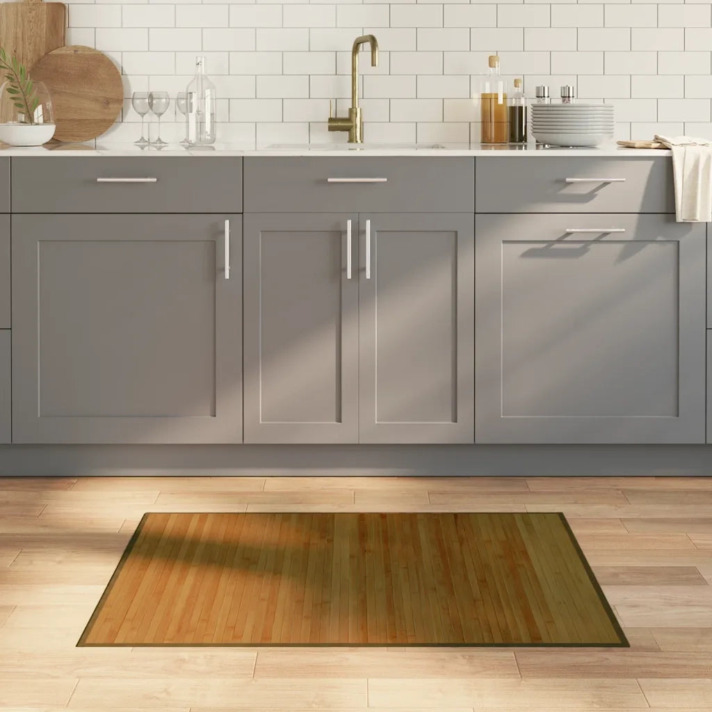 Tappeto Rettangolare Marrone 70x100 cm in Bambù 376866