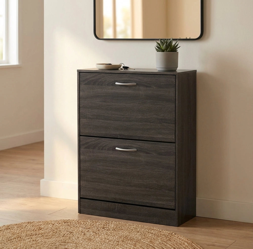 Scarpiera con 2 ante in Legno cm 60x24x80 - GARY