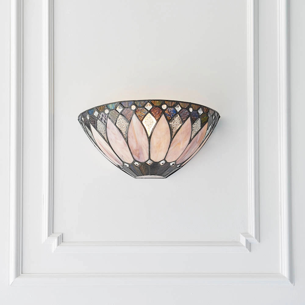 Applique Art Déco vetro semicerchio Tiffany BROOKLYN E14 40W
