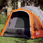 Tenda a Cupola 3 Persone-Tenda da campeggio Grigio e Arancione a Rilascio Rapido 720455