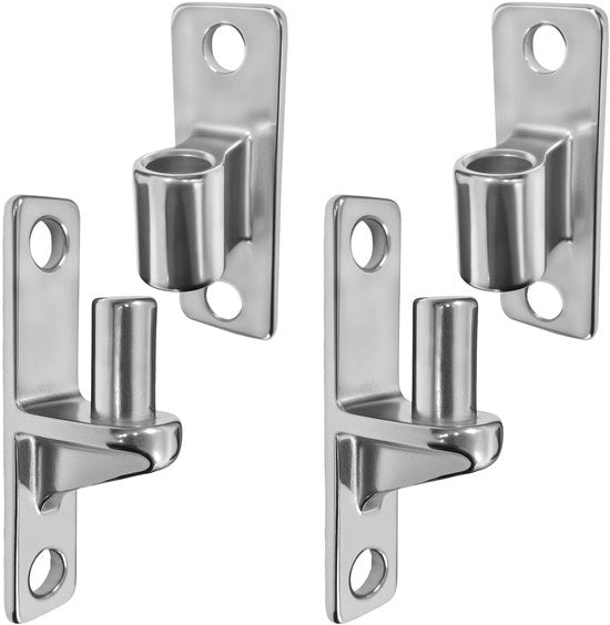 Porte di ingresso in acciaio inossidabile - 2 pezzi di serrature pesanti femmina/maschio - Montaggio alla parete - Hardware per porte non a serratura - Capacità 272 kg - Adatto per porte di fattoria/recinzioni in legno