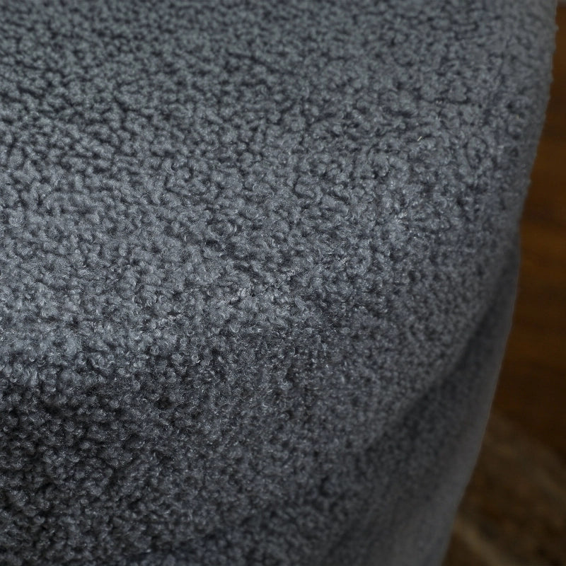 SGABELLO Rotondo Ø40x45 cm in Poliestere Grigio Scuro