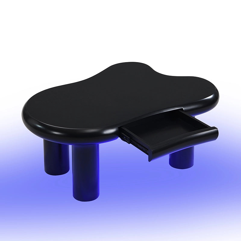Tavolino da Salotto a Forma di Nuvola con LED e Cassetto ¨C Xylo ¨C MDF Nero