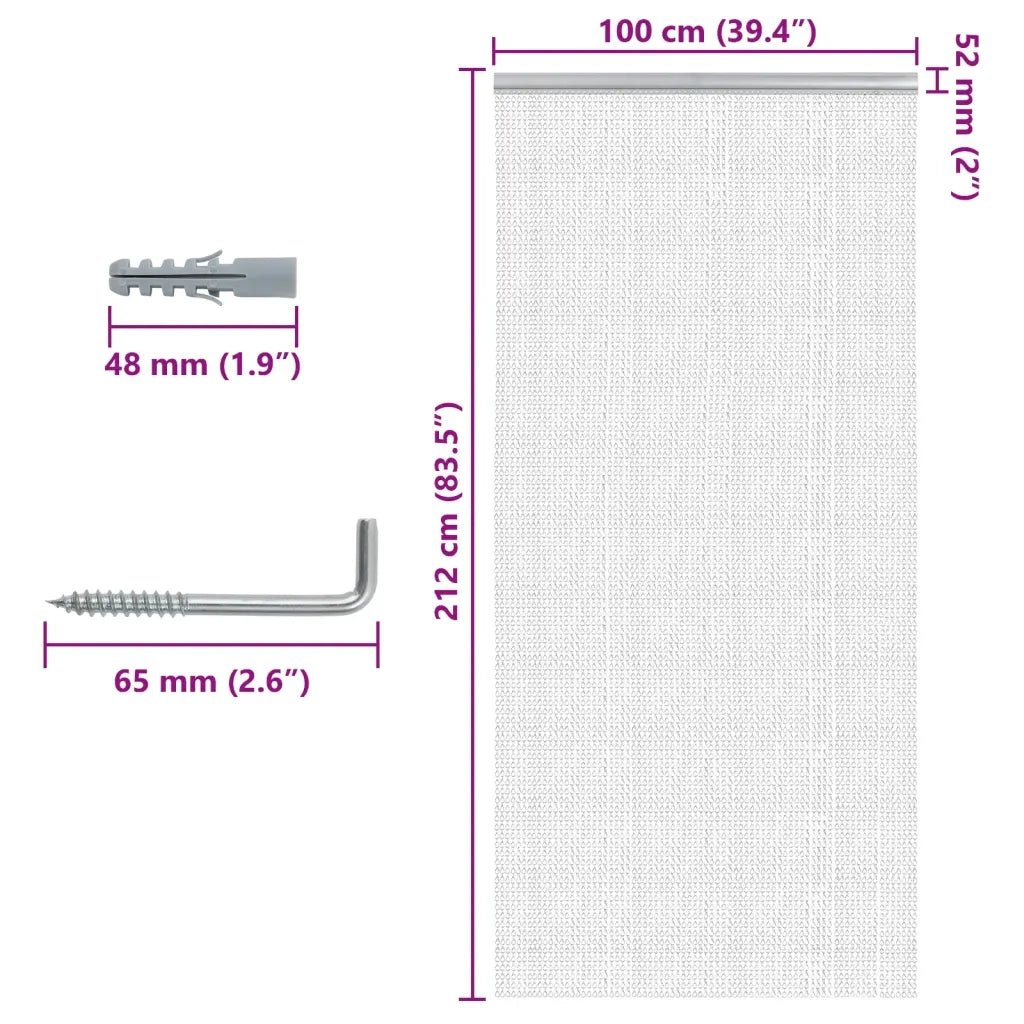 Zanzariera da Porta a Catena 100x212 cm in Alluminio 4010015