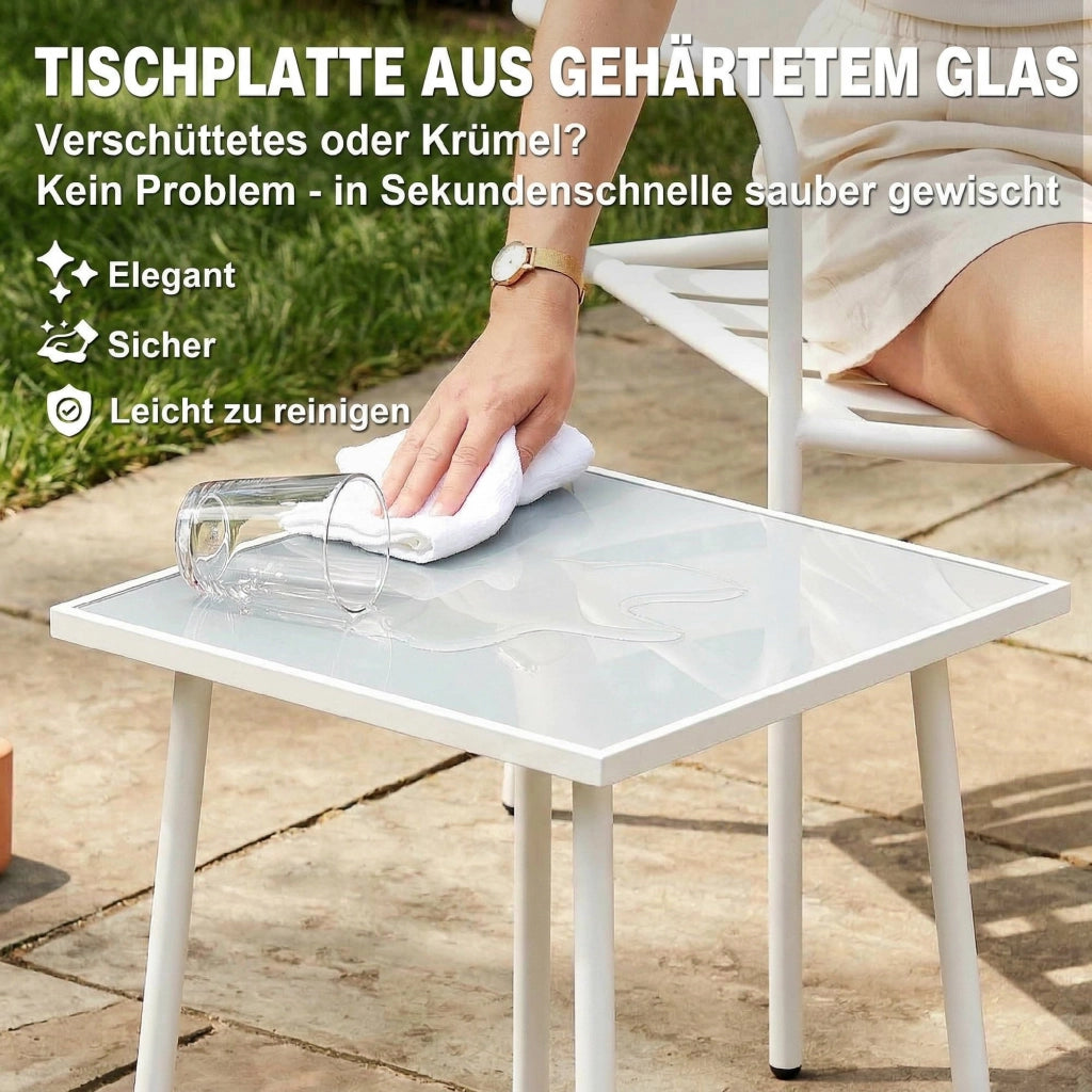 Set Bistrot 3 Pezzi ¨C Zephmum ¨C Grigio, Metallo, Vetro
