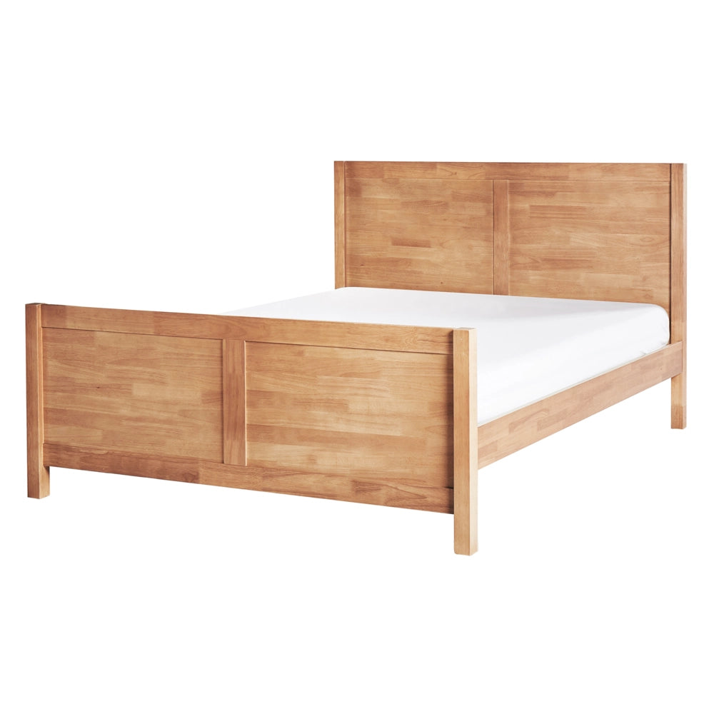Letto Matrimoniale con Testiera Struttura a Doghe in marrone chiaro 140 x 200 cm stile moderno