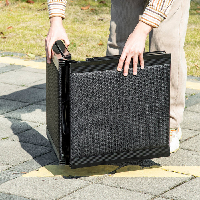 Rampa per Cani Pieghevole 158x43,5x2,5 cm in MDF e Alluminio Nero