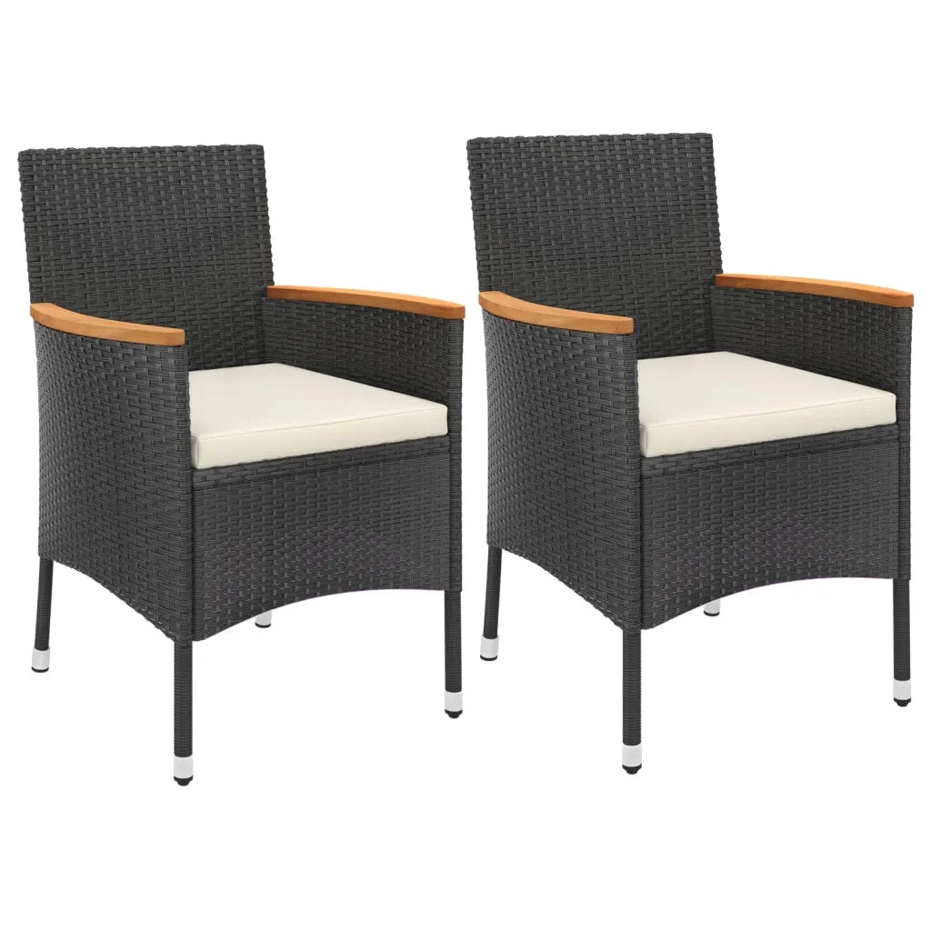 Set Bistrò da Giardino 3 pz con Cuscini in Polyrattan Nero 3187428