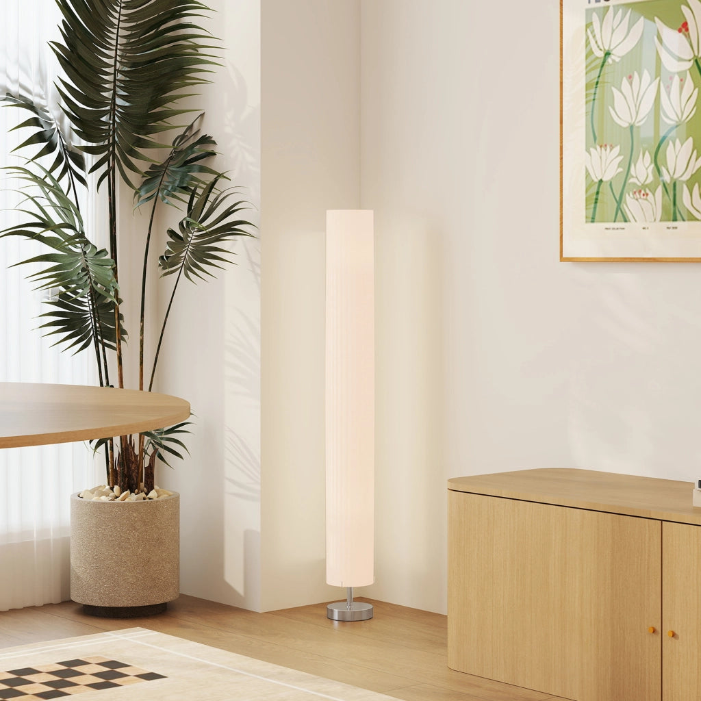 Lampada da terra colonna moderna luce calda ¨C zephmum ¨C inox bianco 14x14x120 cm