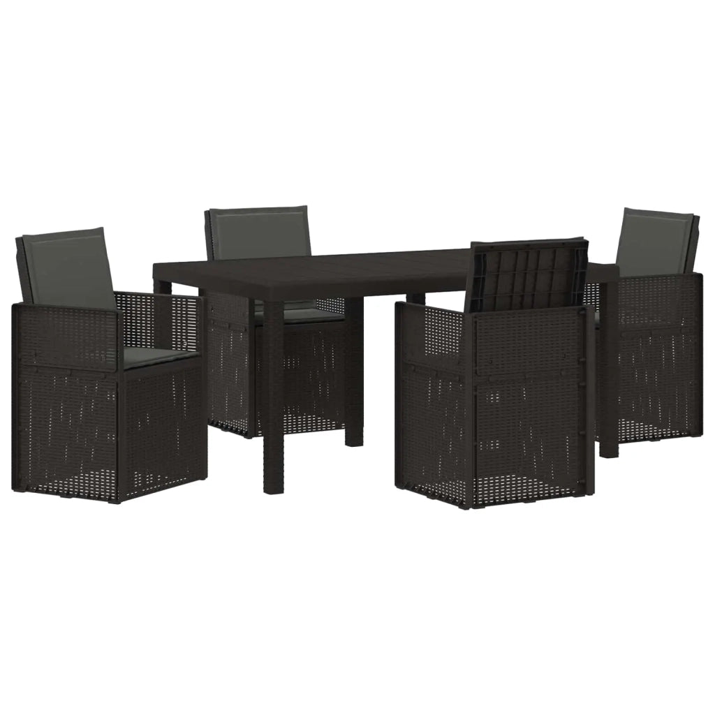 Set da Pranzo per Giardino con cuscino 5 pcs Antracite PP