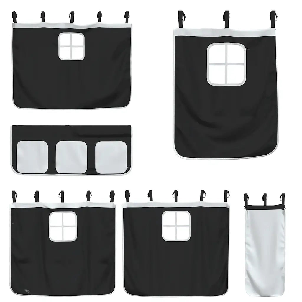 Letto a Castello senza Materasso-Struttura Letto a Castello Bianco e Nero 90x200cm in Pino 788118
