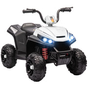 Quad Elettrico per Bambini 12V con 2 Motori Sospensioni Fari LED MP3 Bianco