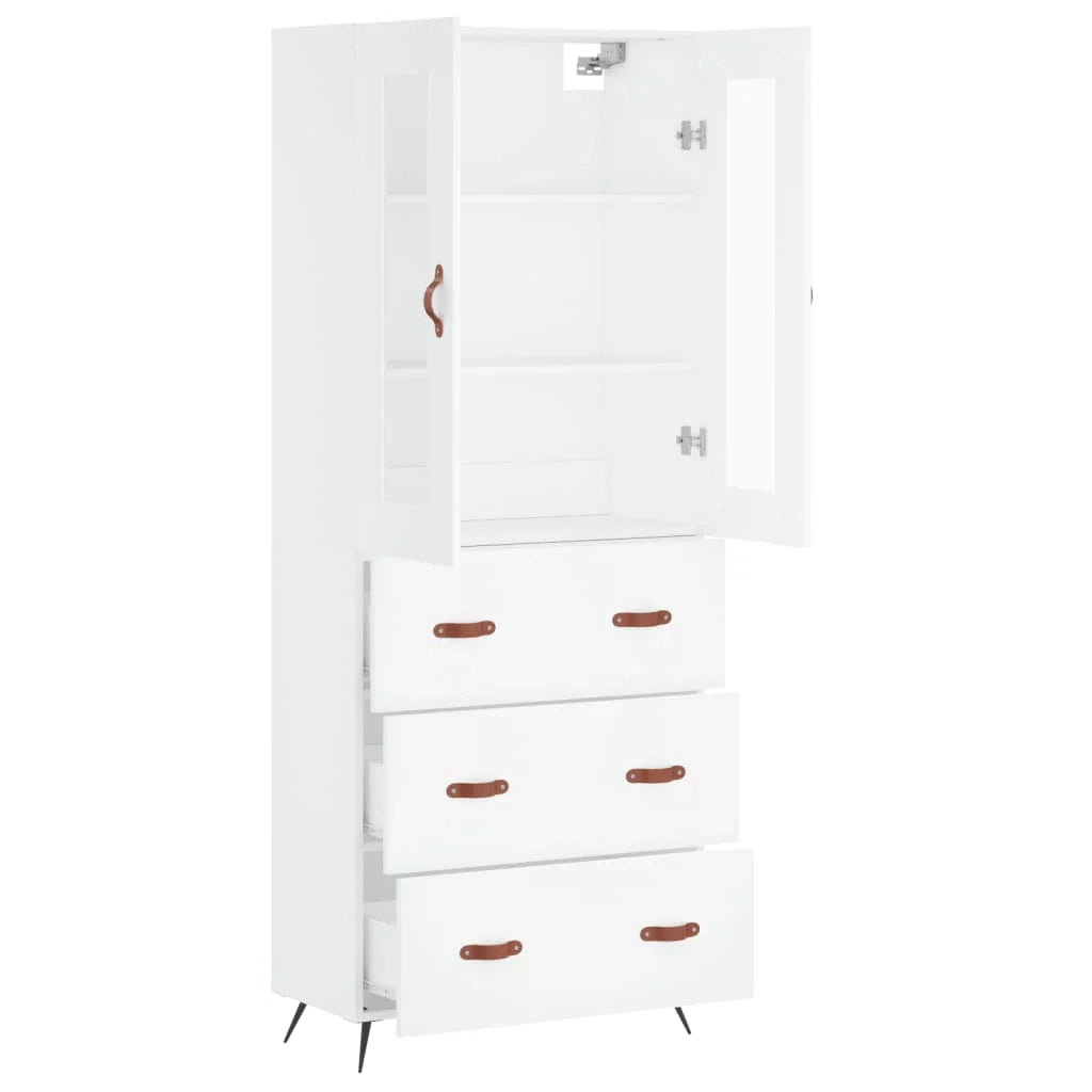 Buffet credenza cassettiera armadio mobile contenitore organizer cucina soggiorno salotto alto 69,5 x 34 x 180 cm legno ingegnerizzato bianco 02_0032746