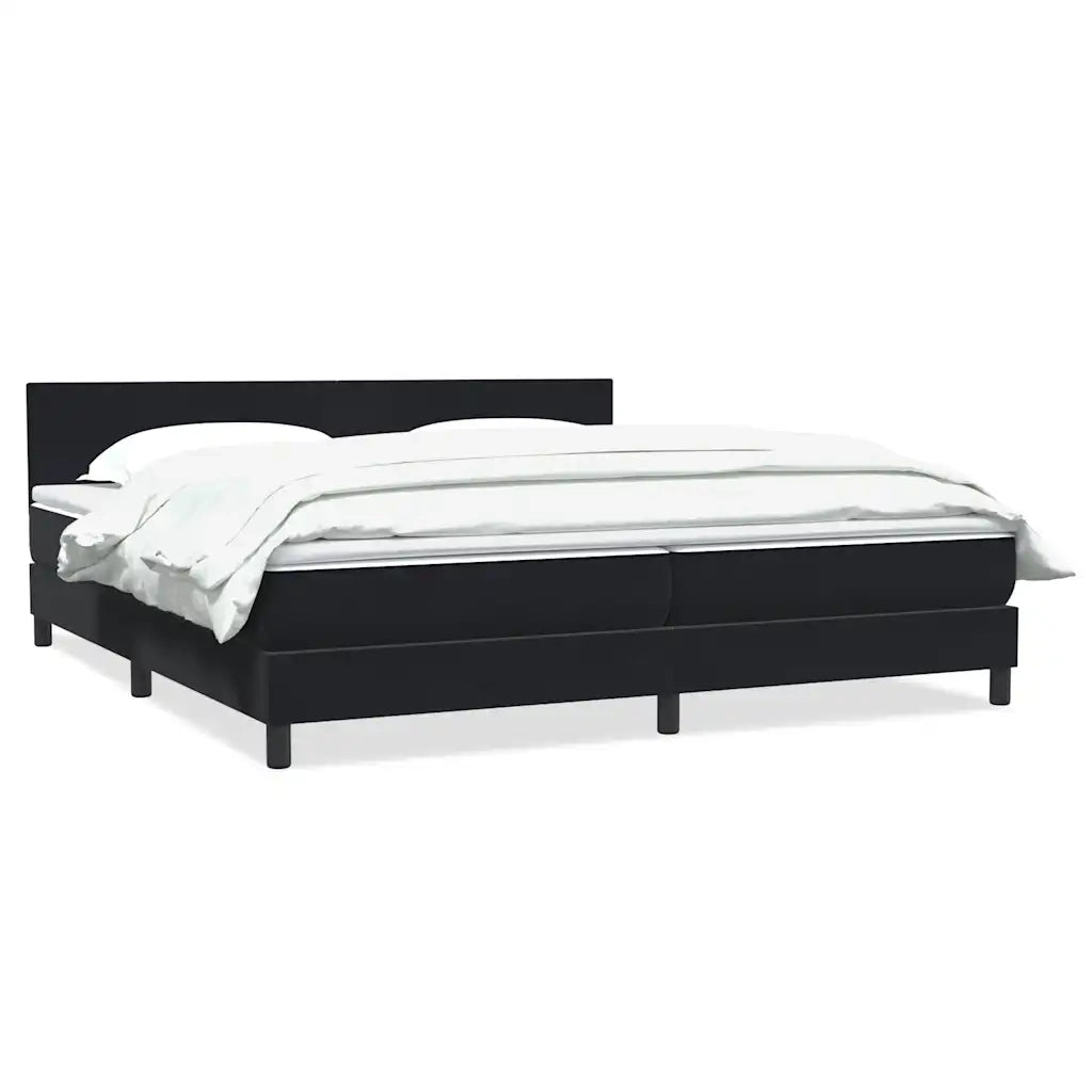 Giroletto a Molle con Materasso Nero 200x220 cm in Velluto 3316085