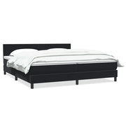 Giroletto a Molle con Materasso Nero 200x220 cm in Velluto 3316085